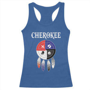 Cherokee Racerback Tank Top Native American Tribes Medicine Wheel Dreamcatcher Spirit Animal Paws TS11 Royal Blue Print Your Wear