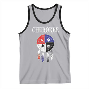 Cherokee Tank Top Native American Tribes Medicine Wheel Dreamcatcher Spirit Animal Paws TS11 Athletic Heather Black Print Your Wear