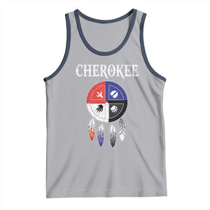 Cherokee Tank Top Native American Tribes Medicine Wheel Dreamcatcher Spirit Animal Paws TS11 Athletic Heather Navy Print Your Wear