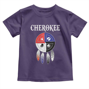Cherokee Toddler T Shirt Native American Tribes Medicine Wheel Dreamcatcher Spirit Animal Paws TS11 Purple Print Your Wear