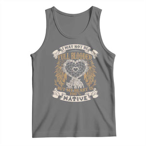 Native American Tank Top I May Not Be Full Blooded But My Heart Is 100% Native Dreamcatcher TS11 Black Heather Print Your Wear