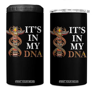 Native American 4 in 1 Can Cooler Tumbler It's In My DNA Totem Indigenous USA TS11 One Size: 16 oz Black Print Your Wear