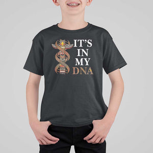 Native American T Shirt For Kid It's In My DNA Totem Indigenous USA TS11 Black Print Your Wear