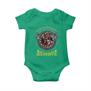 Native American Baby Onesie We Are The Grandchildren Of The Indians Indigenous Warrior TS11 Irish Green Print Your Wear