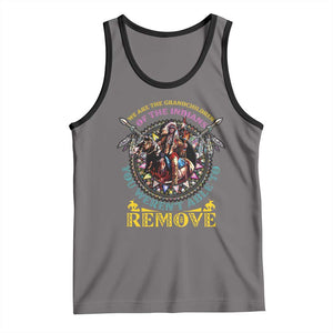 Native American Tank Top We Are The Grandchildren Of The Indians Indigenous Warrior TS11 Deep Heather Black Print Your Wear
