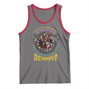Native American Tank Top We Are The Grandchildren Of The Indians Indigenous Warrior TS11 Deep Heather Red Print Your Wear
