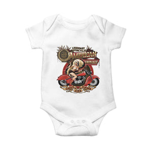 Native American Rider Baby Onesie American Indian Legendary Motorcycle Vintage Pin Up Girl TS11 White Print Your Wear