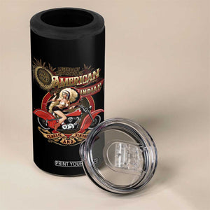Native American Rider 4 in 1 Can Cooler Tumbler American Indian Legendary Motorcycle Vintage Pin Up Girl TS11 Print Your Wear