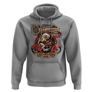 Native American Rider Hoodie American Indian Legendary Motorcycle Vintage Pin Up Girl TS11 Sport Gray Print Your Wear