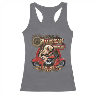 Native American Rider Racerback Tank Top American Indian Legendary Motorcycle Vintage Pin Up Girl TS11 Charcoal Print Your Wear