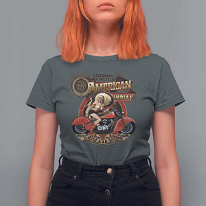 Native American Rider T Shirt For Women American Indian Legendary Motorcycle Vintage Pin Up Girl TS11 Dark Heather Print Your Wear