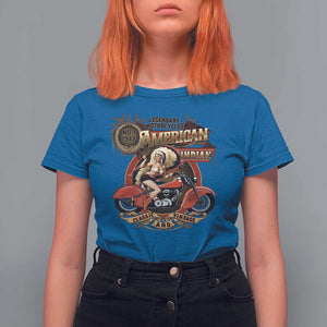 Native American Rider T Shirt For Women American Indian Legendary Motorcycle Vintage Pin Up Girl TS11 Royal Blue Print Your Wear