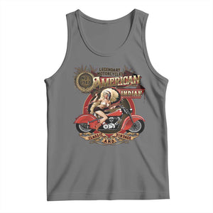 Native American Rider Tank Top American Indian Legendary Motorcycle Vintage Pin Up Girl TS11 Black Heather Print Your Wear