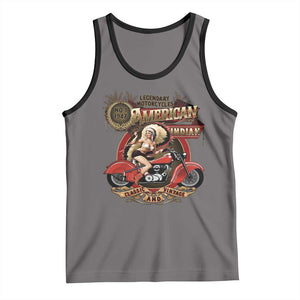Native American Rider Tank Top American Indian Legendary Motorcycle Vintage Pin Up Girl TS11 Deep Heather Black Print Your Wear