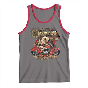 Native American Rider Tank Top American Indian Legendary Motorcycle Vintage Pin Up Girl TS11 Deep Heather Red Print Your Wear