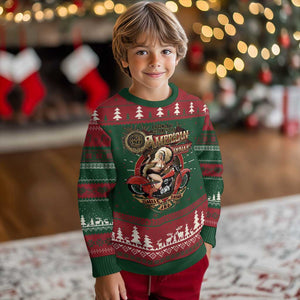 Native American Rider Ugly Christmas Sweater American Indian Legendary Motorcycle Vintage Pin Up Girl TS11 Christmas Print Your Wear