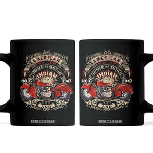 Native American Rider Coffee Mug American Indian Legendary Motorcycle Vintage Biker TS11 Black Print Your Wear