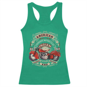 Native American Rider Racerback Tank Top American Indian Legendary Motorcycle Vintage Biker TS11 Irish Green Print Your Wear