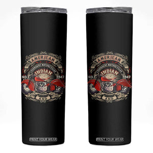 Native American Rider Skinny Tumbler American Indian Legendary Motorcycle Vintage Biker TS11 Black Print Your Wear