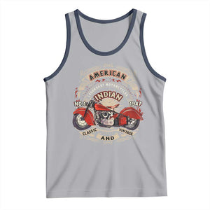 Native American Rider Tank Top American Indian Legendary Motorcycle Vintage Biker TS11 Athletic Heather Navy Print Your Wear