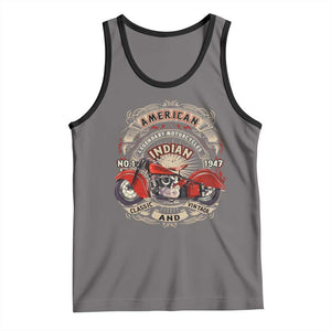 Native American Rider Tank Top American Indian Legendary Motorcycle Vintage Biker TS11 Deep Heather Black Print Your Wear