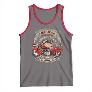 Native American Rider Tank Top American Indian Legendary Motorcycle Vintage Biker TS11 Deep Heather Red Print Your Wear