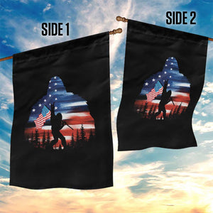 Funny Bigfoot Night Stroll American Flag Garden Flag Patriotic 4th July TS11 Print Your Wear