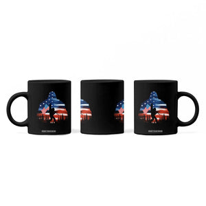 Funny Bigfoot Night Stroll American Flag Coffee Mug Patriotic 4th July TS11 Print Your Wear