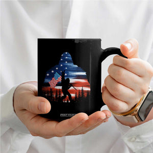 Funny Bigfoot Night Stroll American Flag Coffee Mug Patriotic 4th July TS11 Print Your Wear