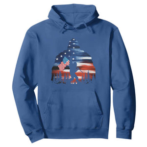 Funny Bigfoot Night Stroll American Flag Hoodie Patriotic 4th July TS11 Royal Blue Print Your Wear
