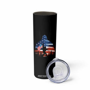 Funny Bigfoot Night Stroll American Flag Skinny Tumbler Patriotic 4th July TS11 Print Your Wear