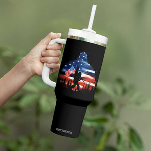 Funny Bigfoot Night Stroll American Flag Tumbler With Handle Patriotic 4th July TS11 Print Your Wear