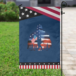Funny Bigfoot Night Stroll American Flag Patriotic Garden Flag Patriotic 4th July TS11 Classic Blue Black Print Your Wear