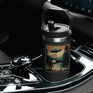 Funny Bigfoot Sasquatch Alien Spaceship UFO Introvert Bruh Flip Straw Tumbler TS11 Print Your Wear