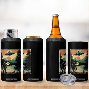 Funny Bigfoot Sasquatch Alien Spaceship UFO Introvert Bruh 4 in 1 Can Cooler Tumbler TS11 Print Your Wear