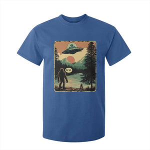 Funny Bigfoot Sasquatch Alien Spaceship UFO Introvert Bruh T Shirt For Kid TS11 Royal Blue Print Your Wear