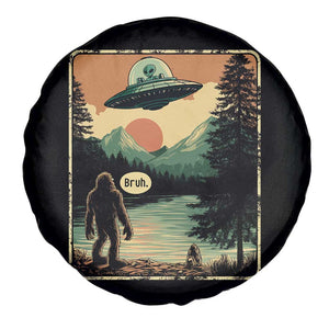 Funny Bigfoot Sasquatch Alien Spaceship UFO Introvert Bruh Spare Tire Cover TS11 Print Your Wear