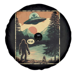 Funny Bigfoot Sasquatch Alien Spaceship UFO Introvert Bruh Spare Tire Cover TS11 Print Your Wear