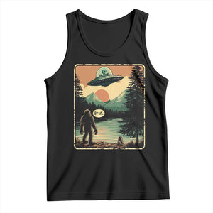 Funny Bigfoot Sasquatch Alien Spaceship UFO Introvert Bruh Tank Top TS11 Black Print Your Wear