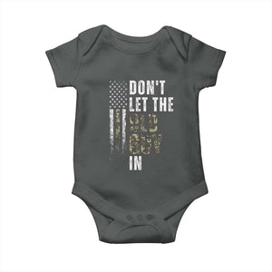Funny Dont Let The Old Guy In Baby Onesie Vintage Camo American Flag TS11 Dark Heather Print Your Wear