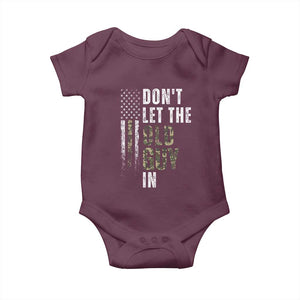 Funny Dont Let The Old Guy In Baby Onesie Vintage Camo American Flag TS11 Maroon Print Your Wear