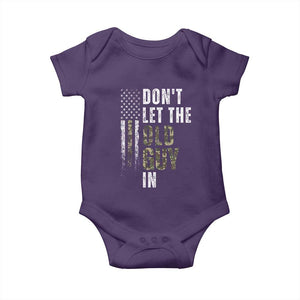 Funny Dont Let The Old Guy In Baby Onesie Vintage Camo American Flag TS11 Purple Print Your Wear