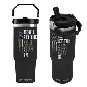 Funny Dont Let The Old Guy In Flip Straw Tumbler Vintage Camo American Flag TS11 One Size: 30 oz Black Print Your Wear