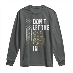 Funny Dont Let The Old Guy In Long Sleeve Shirt Vintage Camo American Flag TS11 Dark Heather Print Your Wear
