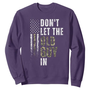 Funny Dont Let The Old Guy In Sweatshirt Vintage Camo American Flag TS11 Purple Print Your Wear