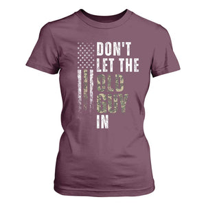 Funny Dont Let The Old Guy In T Shirt For Women Vintage Camo American Flag TS11 Maroon Print Your Wear