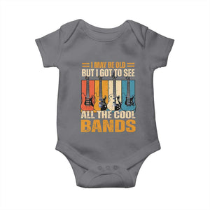 Funny I May Be Old But I Got To See All The Cool Bands Baby Onesie Guitar TS11 Charcoal Print Your Wear