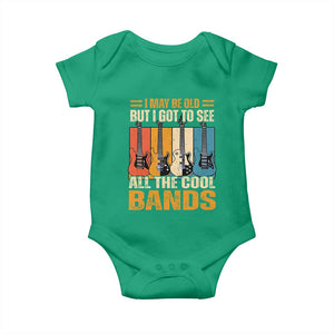 Funny I May Be Old But I Got To See All The Cool Bands Baby Onesie Guitar TS11 Irish Green Print Your Wear