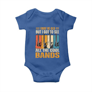 Funny I May Be Old But I Got To See All The Cool Bands Baby Onesie Guitar TS11 Royal Blue Print Your Wear