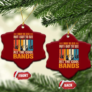 Funny I May Be Old But I Got To See All The Cool Bands Ceramic Ornament Guitar TS11 Print Your Wear